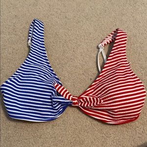 Red, White and Blue Tie Top